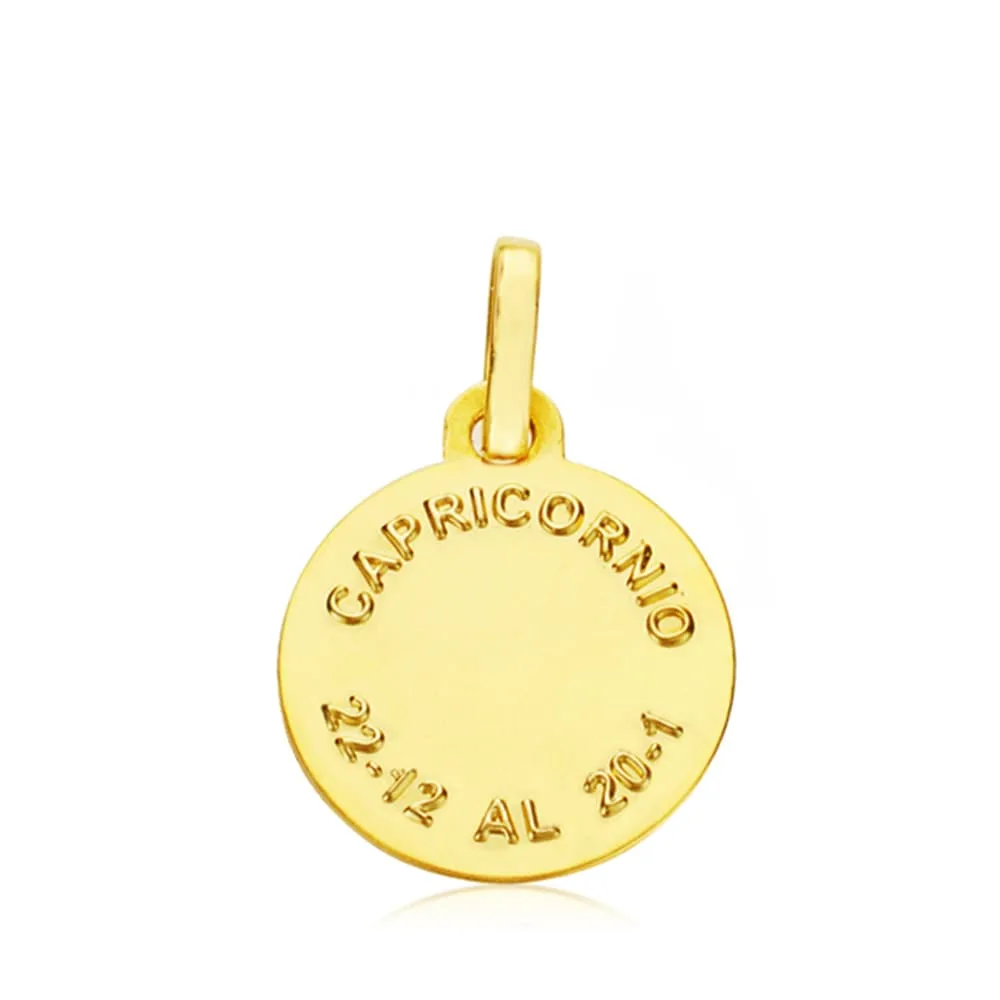 18K HOROSCOPO ORO AMARILLO CAPRICORNIO 13 MM — vista 2