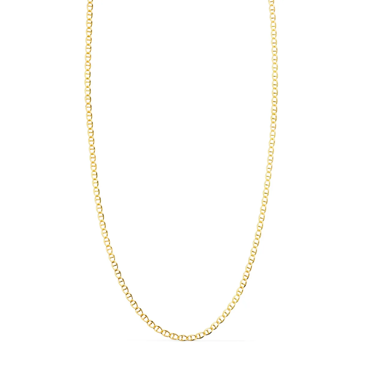 18K CADENA ORO AMARILLO ANCLA MACIZA LARGO 60CM ANCHO 1,2 MM