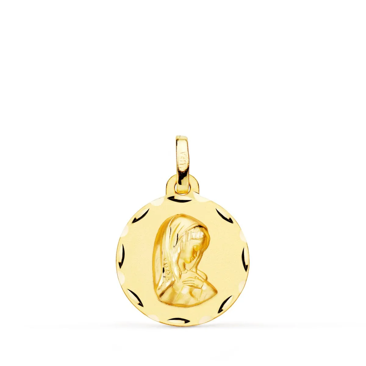 18K MEDALLA ORO AMARILLO VIRGEN NIÑA 16 MM
