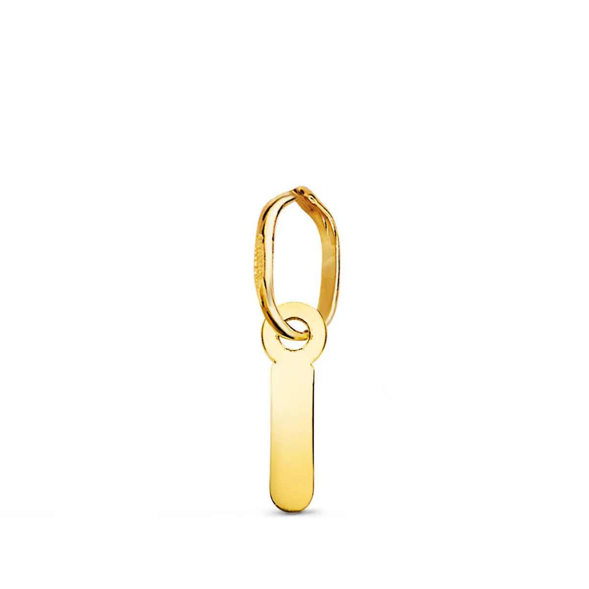 18K COLGANTE ORO AMARILLO LETRA " I " BRILLO. 8.5 X 2 MM
