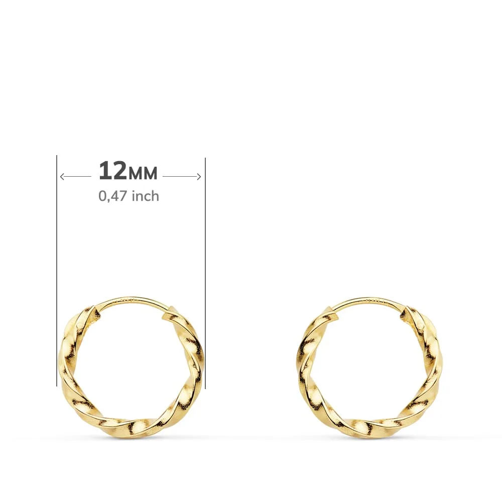 18K AROS ORO AMARILLO HUECOS GALLONEADOS. 12X1.50 MM — vista 2