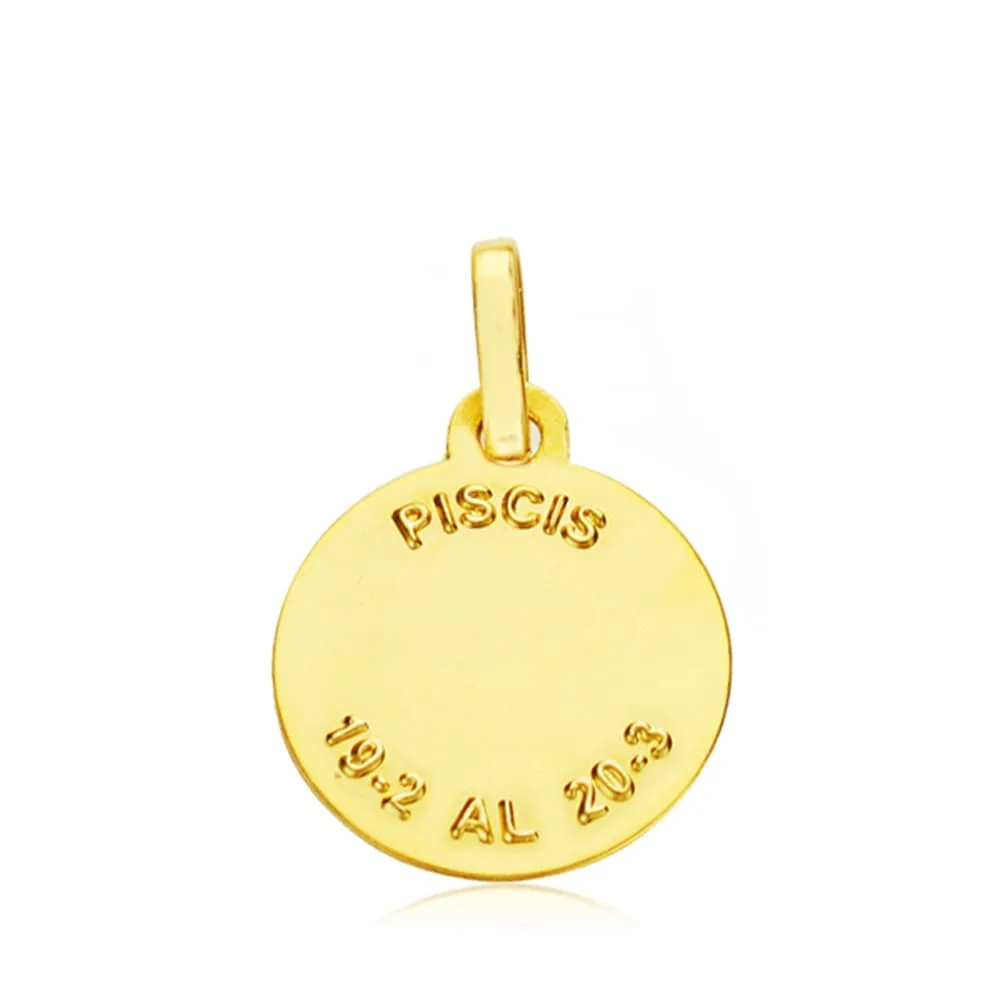 18K HOROSCOPO ORO AMARILLO PISCIS 13 MM — vista 2