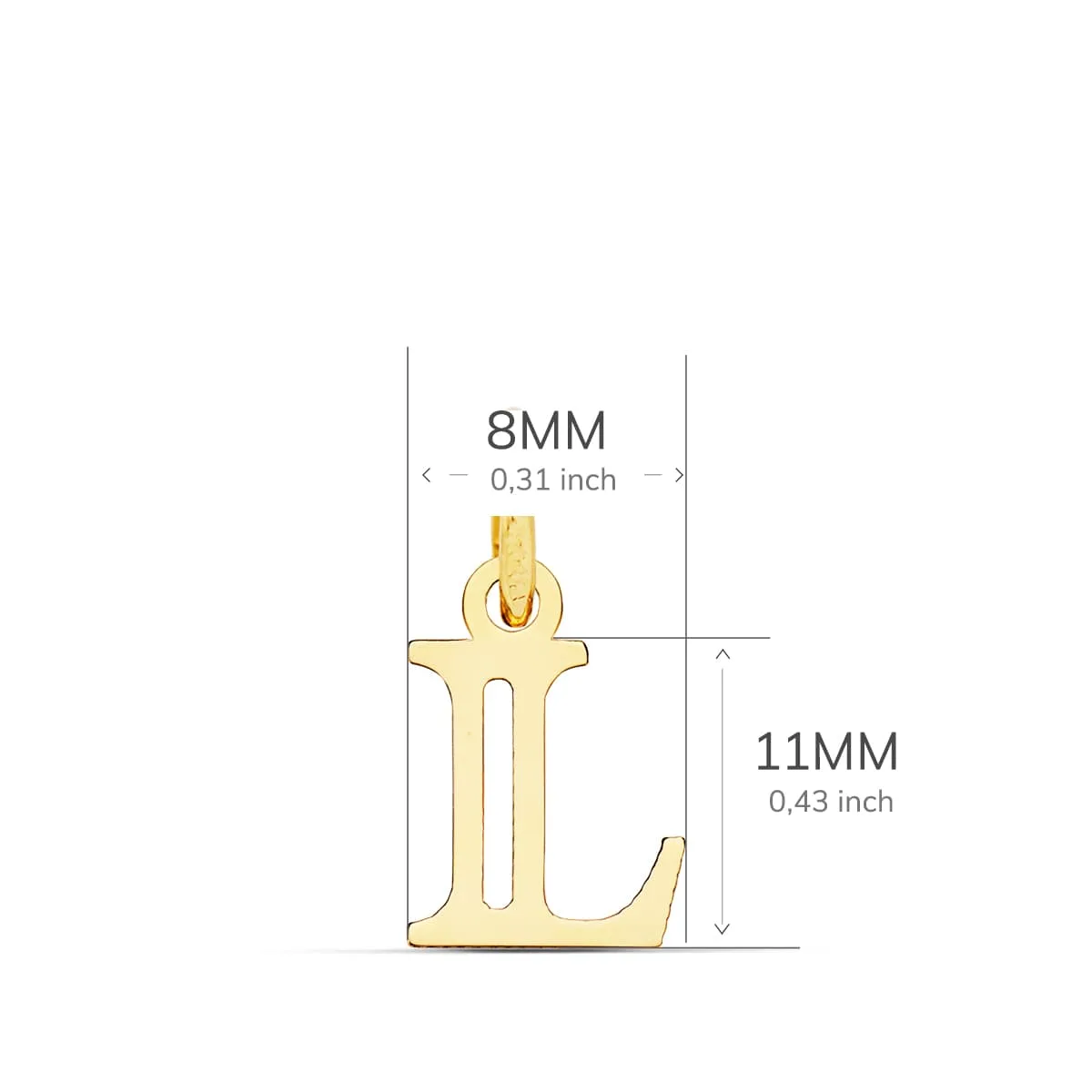 18K COLGANTE ORO AMARILLO LETRA " L " . 11X8 MM — vista 2