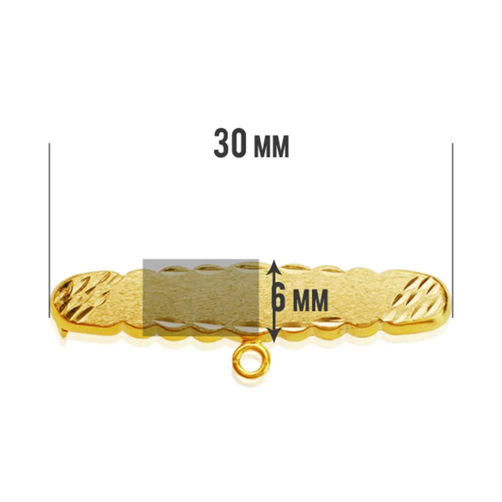 18K ALFILER ORO AMARILLO TALLADO 30X6 MM — vista 2