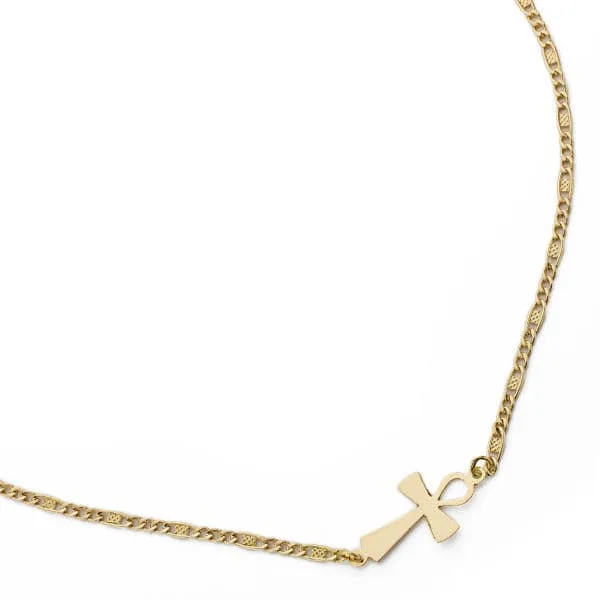 18K COLLAR ORO AMARILLO CRUZ DE LA VIDA 42CM