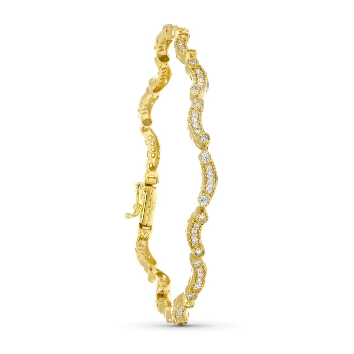 18K PULSERA ORO AMARILLO CIRCONITAS. 19CM