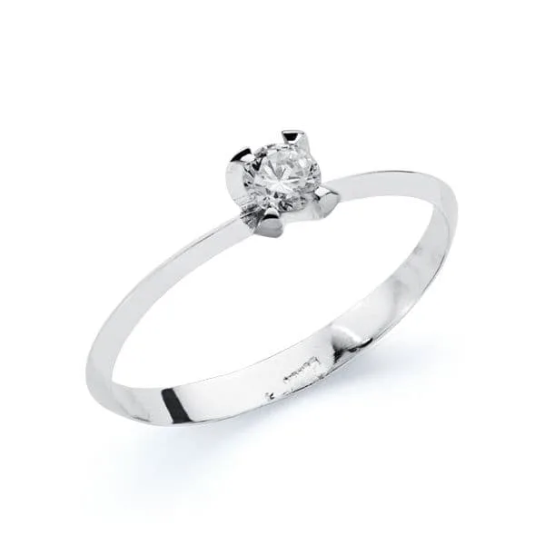 18K SOLITARIO ORO BLANCO CIRCONITA 3.5 MM