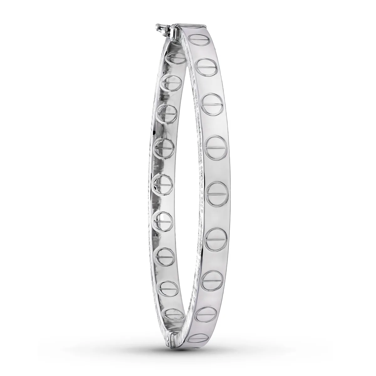 18K PULSERA RIGIDA ORO BLANCO MEDIDA INTERIOR 62X55 MM ANCHO TOTAL 8 MM