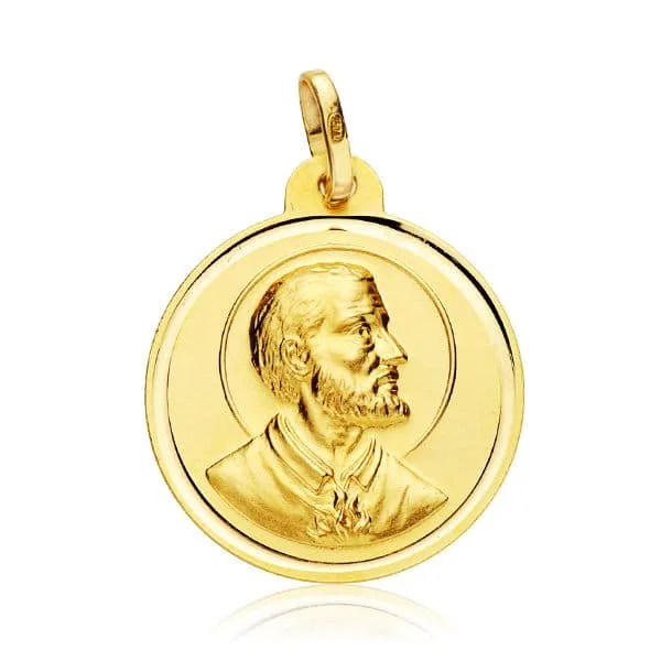 18K MEDALLA ORO AMARILLO SAN FRANCISCO JAVIER 22 MM