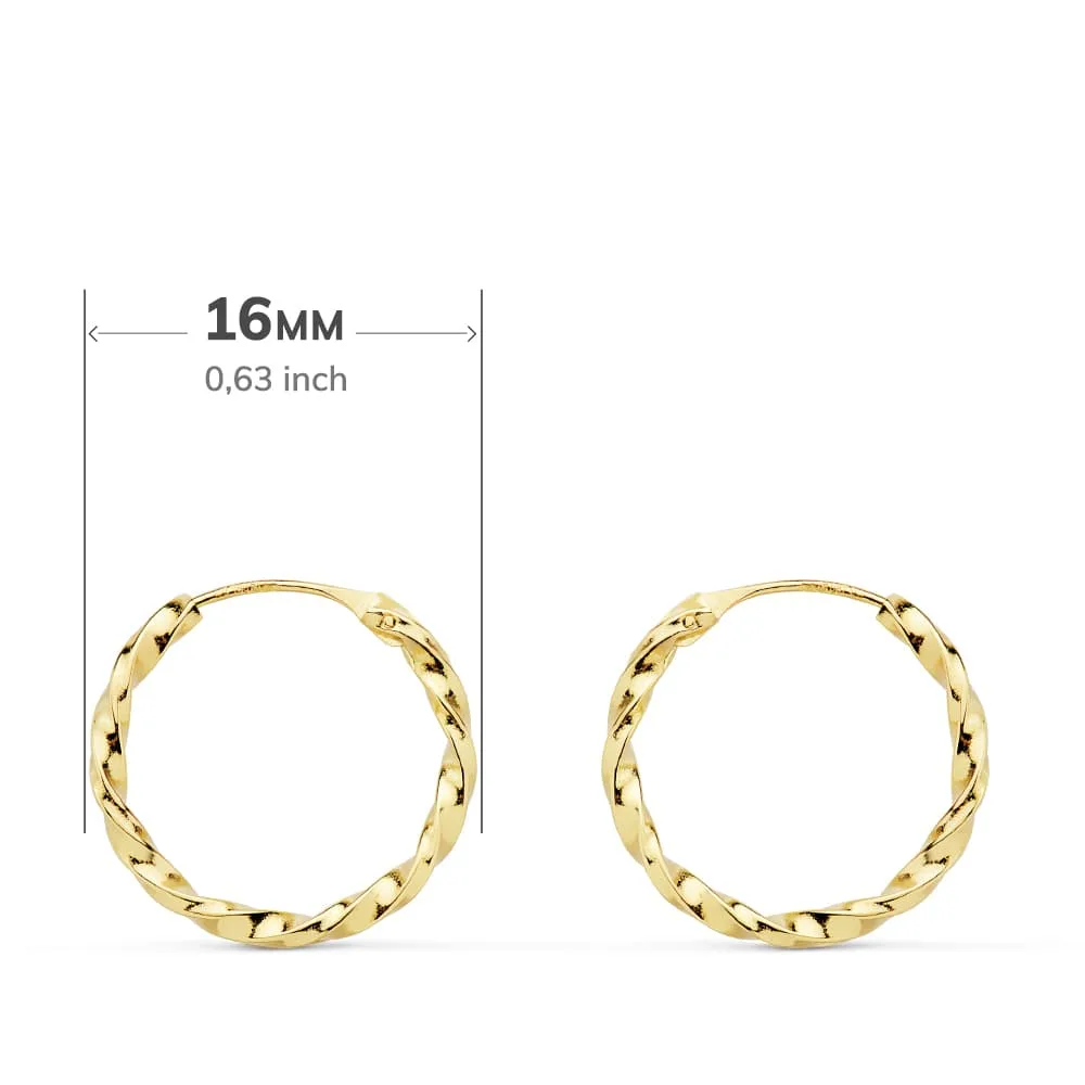 18K AROS ORO AMARILLO HUECOS GALLONEADOS. 16X1.50 MM — vista 2