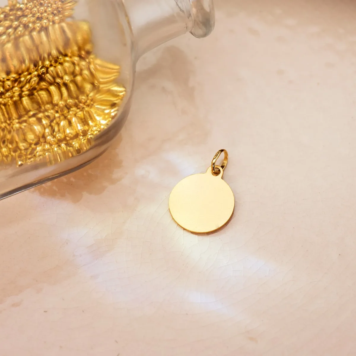 9K MEDALLA ORO AMARILLO SANTA RITA BISEL 14 MM — vista 3