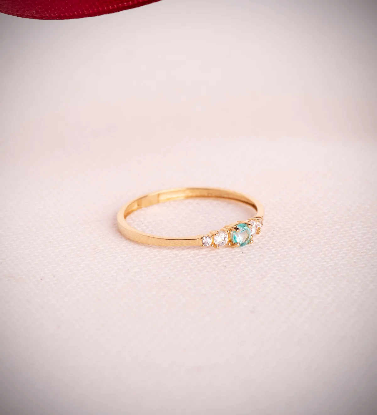 18K SORTIJA ORO AMARILLO TOPACIO NATURAL REDONDO Y CIRCONITAS. ANCHO: 3 MM — vista 2