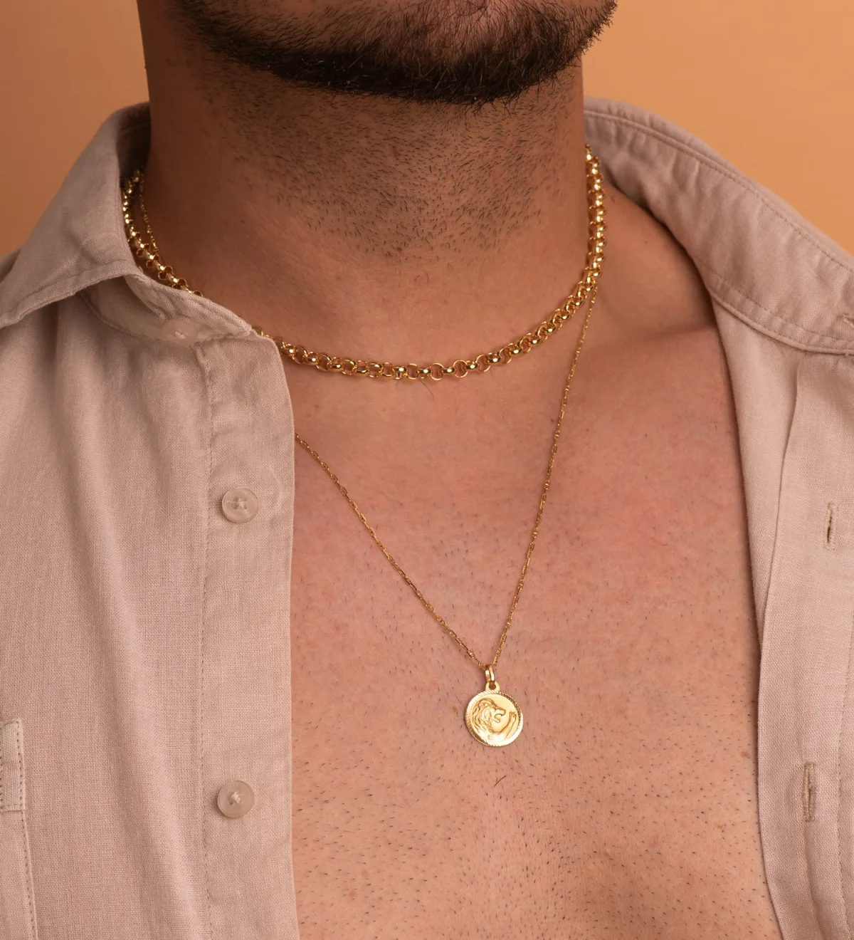 18K PLACA HOROSCOPO ORO AMARILLO LEO 16 MM — vista 2