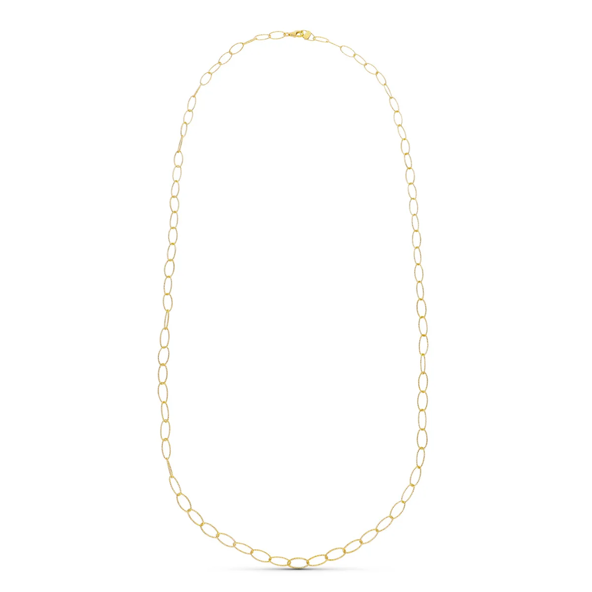 18K GARGANTILLA ORO AMARILLO ESLABON DIAMANTADO 80CM