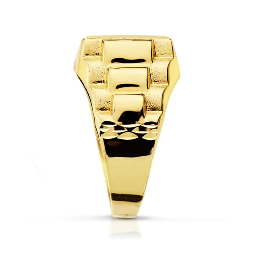 18K SELLO CABALLERO ORO AMARILLO ROLEX HUECO 11X11 MM — vista 2