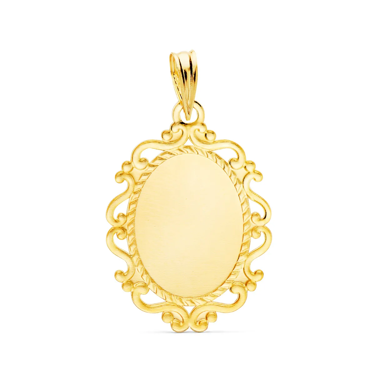9K MEDALLA ORO AMARILLO VIRGEN DE LA MILAGROSA CERCO EN FRANCES 23X16 MM 1.15GR — vista 2