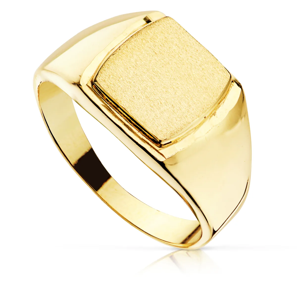 9K SELLO ORO AMARILLO MACIZO LISO TONEL. ZONA GRABADO: 11X11 MM