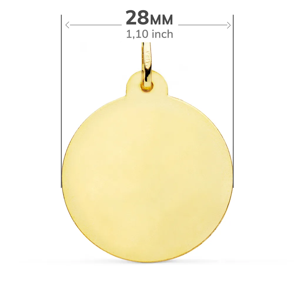 18K MEDALLA ORO AMARILLO VIRGEN CARIDAD DEL COBRE TALLADA 28 MM — vista 2