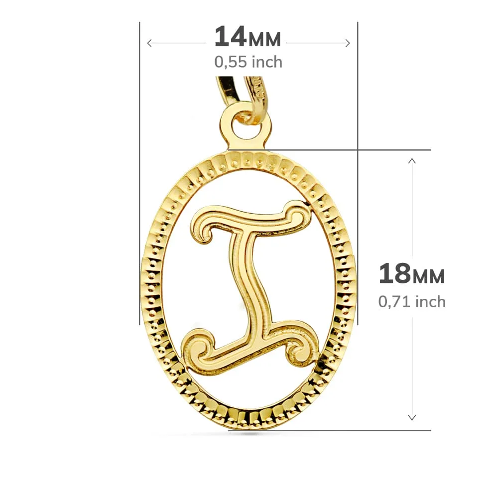 18K COLGANTE ORO AMARILLO INICIAL LETRA I 21X14 MM — vista 2