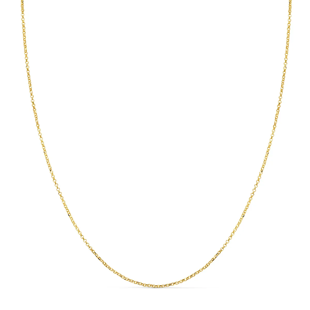18K CADENA ORO AMARILLO ROLO MACIZA DIAMANTADA ANCHO: 1MM. LARGO: 40CM