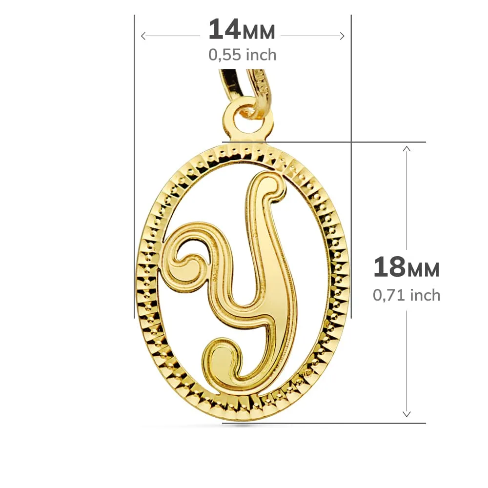 18K COLGANTE ORO AMARILLO INICIAL LETRA Y 21X14 MM — vista 2