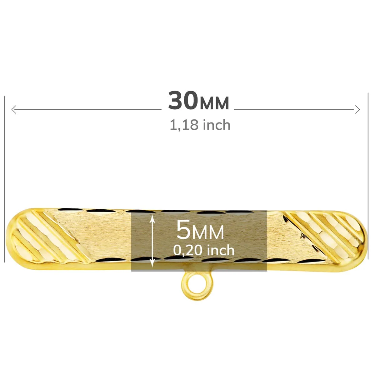 18K ALFILER ORO AMARILLO TALLADO 30X5 MM — vista 2