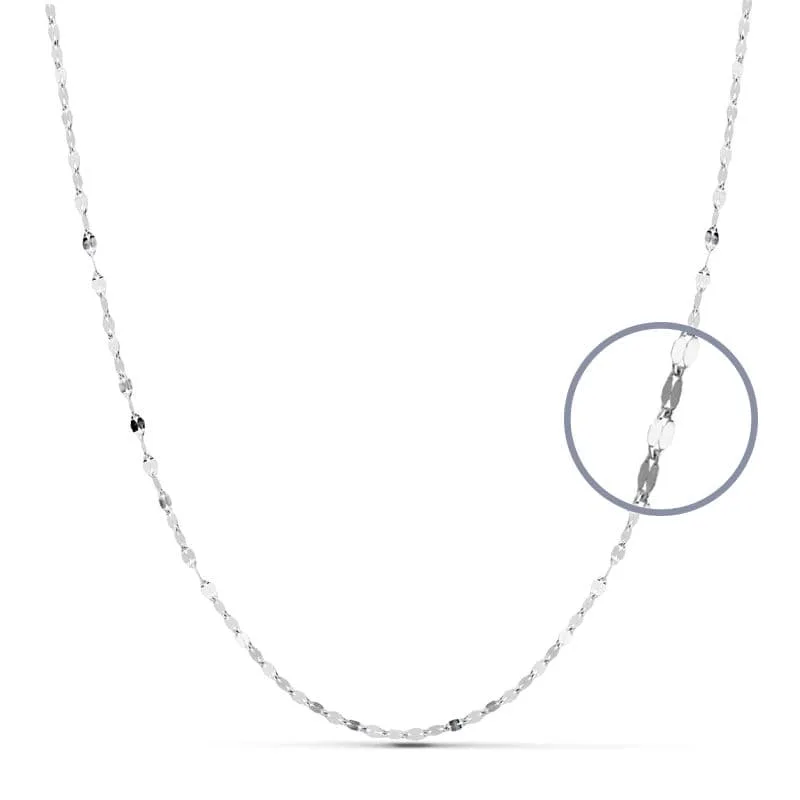 18K CADENA MACIZA ORO BLANCO 40CM 1.8 MM