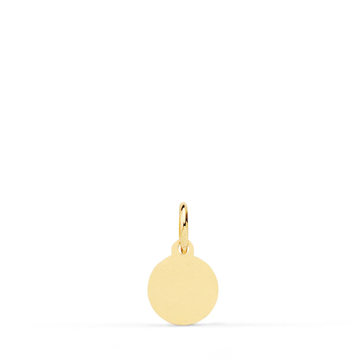 18K MEDALLA ORO AMARILLO MINI LENTEJA VIRGEN DEL MAR BORDES TALLADOS 8 MM — vista 2