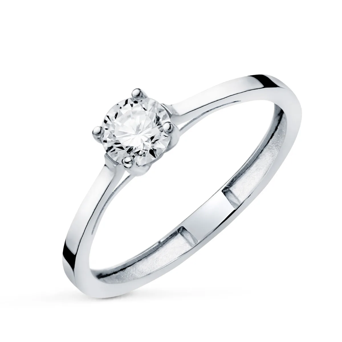 18K SOLITARIO ORO BLANCO 4 GARRAS CON DIAMANTE LABORATORIO 0,50 QTES. G - VS1