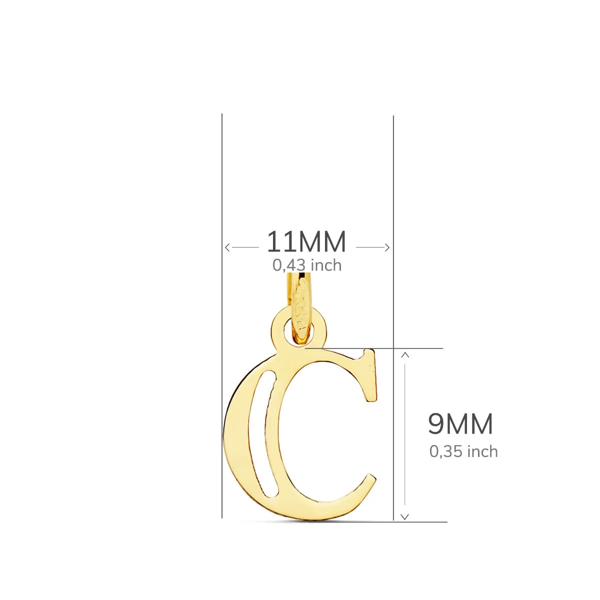 18K COLGANTE ORO AMARILLO LETRA " C " 11X9 MM — vista 2