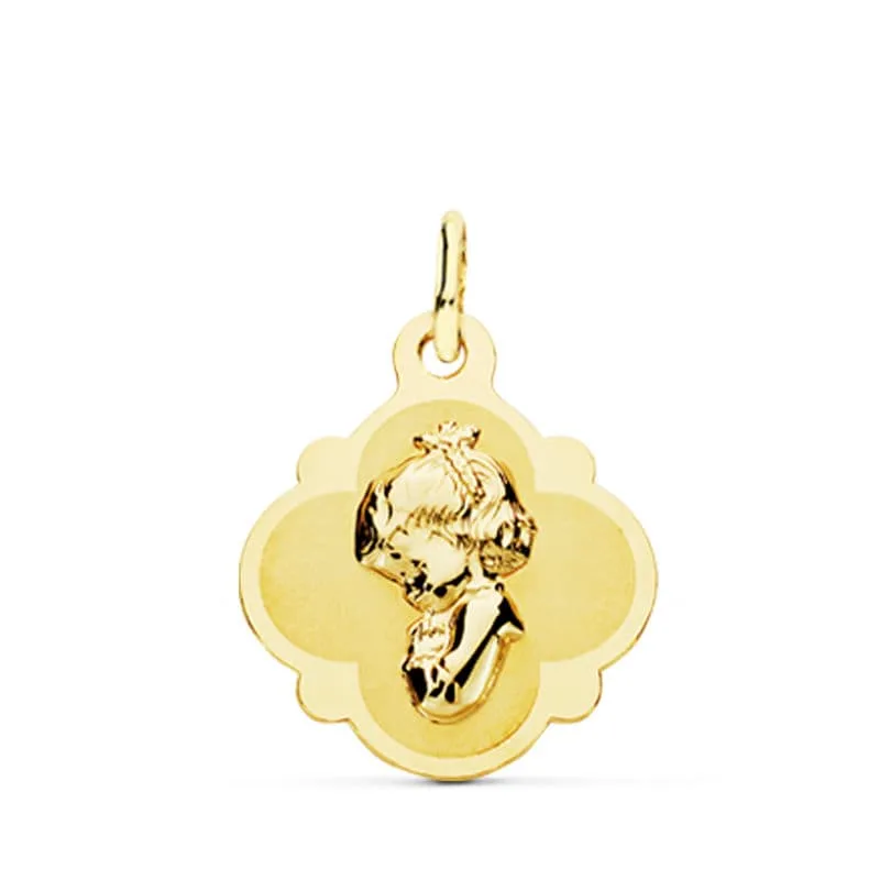 18K MEDALLA ORO AMARILLO VIRGEN NIÑA 19X16 MM