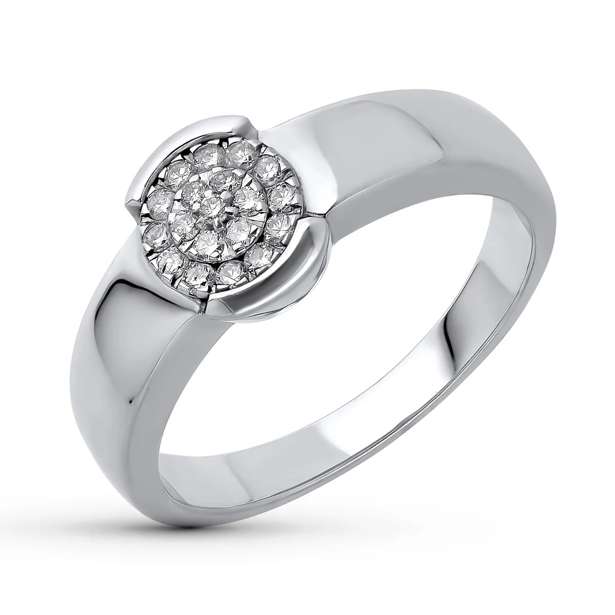 18K SORTIJA ORO BLANCO CUAJO 19 DIAMANTES. ANCHO: 8,5 MM
