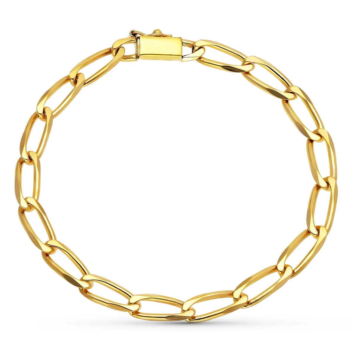 18K PULSERA ORO AMARILLO BILBAO MACIZA 19CMTS 5 MM