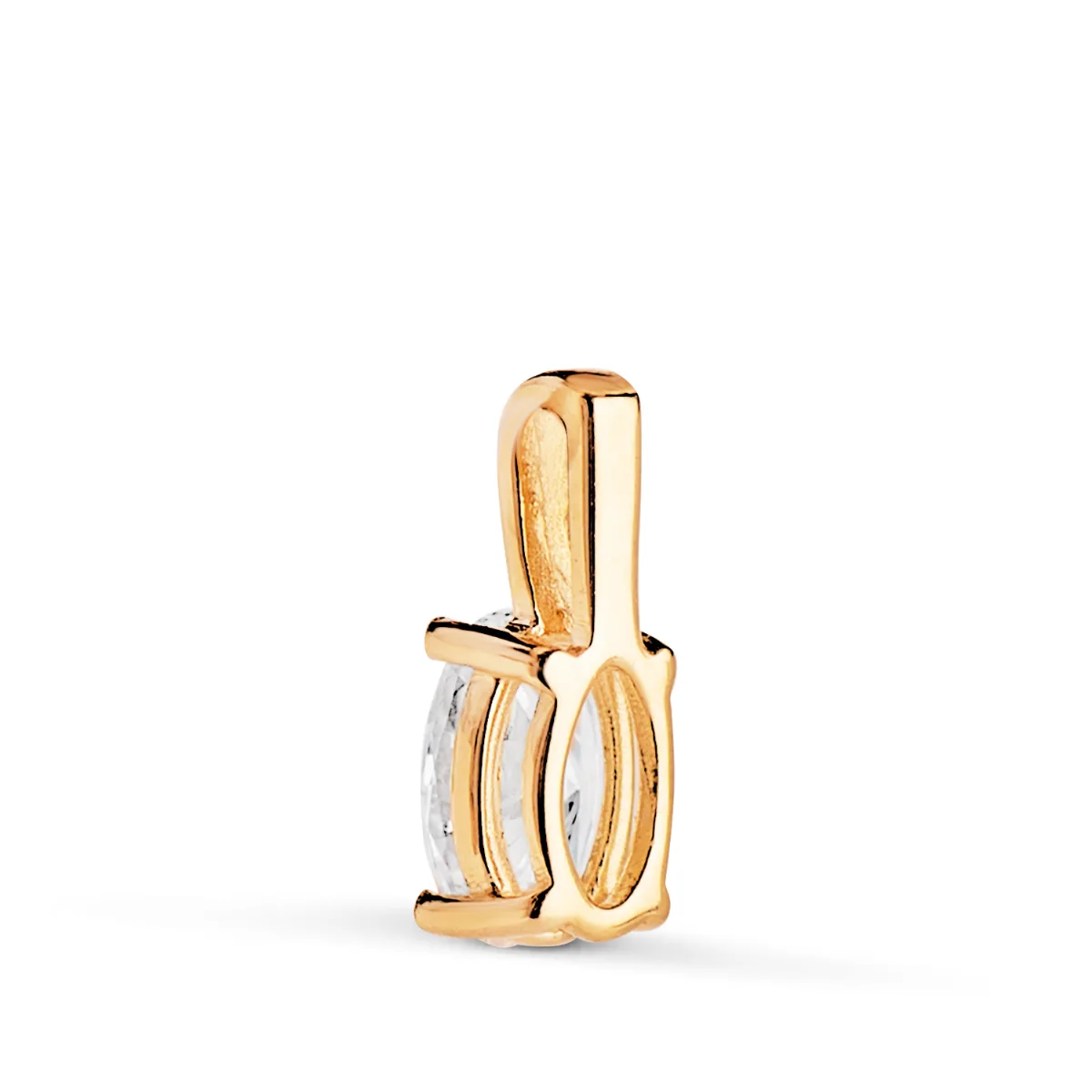 18K COLGANTE ORO AMARILLO DIAMANTE LABORATORIO TALLA OVAL 6 X 4MM 0,426 QTES. G-VS1. MEDIDA: 10X4 MM — vista 2