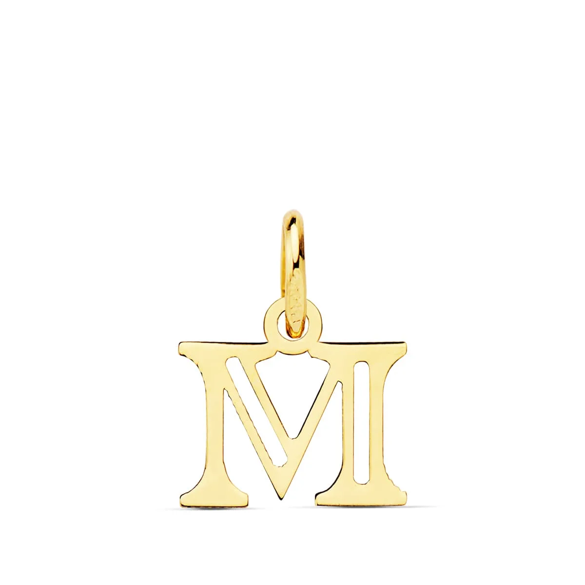 18K COLGANTE ORO AMARILLO LETRA " M " . 12X10 MM