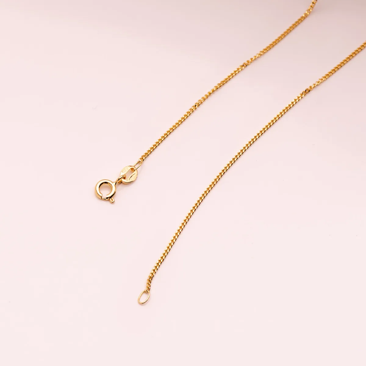 18K CADENA ORO AMARILLO MACIZA BARBADA 50CM 1 MM — vista 3