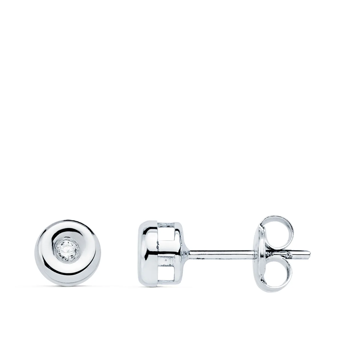 18K PENDIENTES CHATON ORO BLANCO DIAMANTES LABORATORIO 0,030 QTS VS2-G. MEDIDA: 4,8 X 4,8 MM. CIERRE PRESION