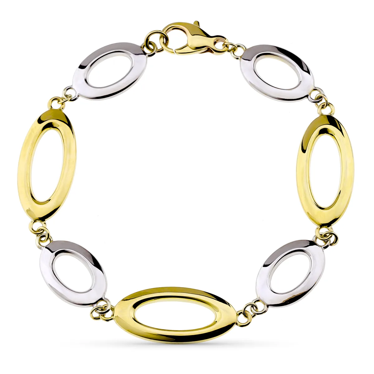 9K PULSERA ORO AMARILLO HUECA 19CM
