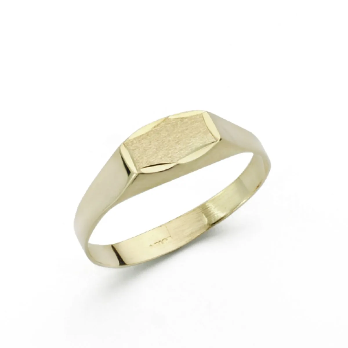 9K SELLO ORO AMARILLO BEBE RECTANGULAR. ZONA GRABADO: 7X4 MM
