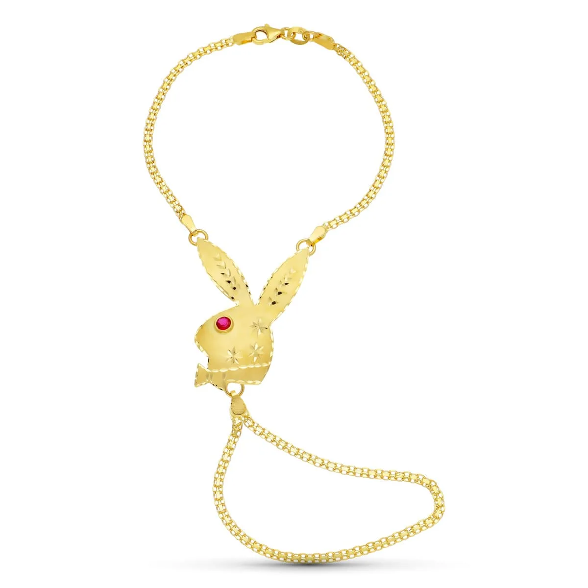 18K PULSERA ORO AMARILLO CONEJO MEDIANO.