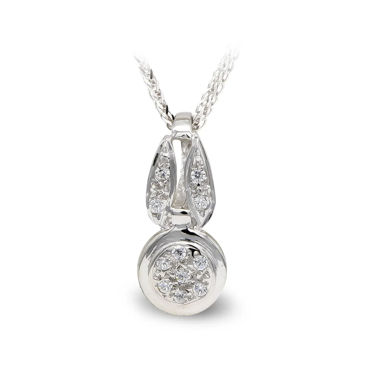 18K GARGANTILLA ORO BLANCO Y CIRCONITAS