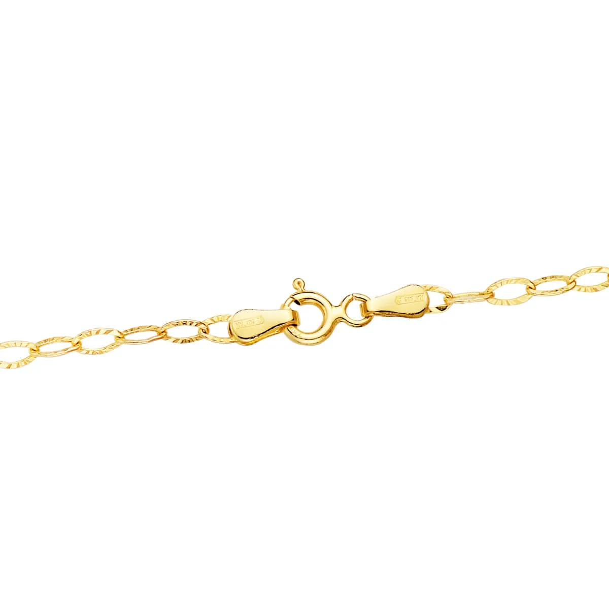 18K CADENA ORO AMARILLO FORZADA TALLADA HUECA LARGO 40CM ANCHO 2.5 MM — vista 2