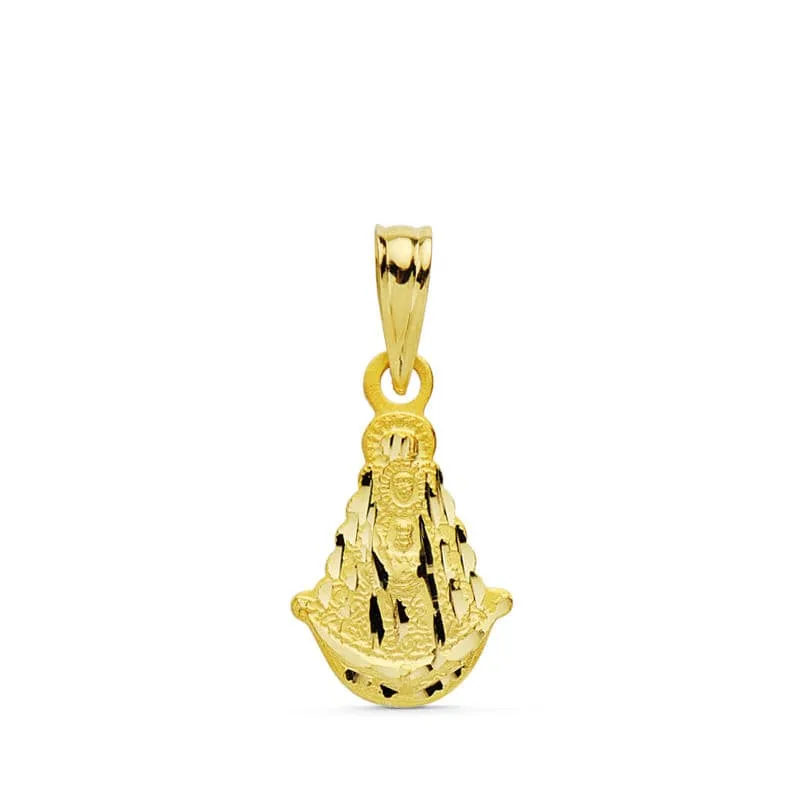 18K MEDALLA ORO AMARILLO VIRGEN DEL ROCIO SILUETA 15X10 MM
