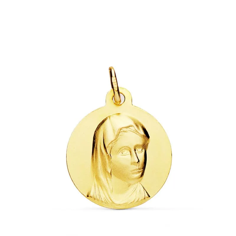 18K MEDALLA ORO AMARILLO MARIA FRANCESA 16 MM