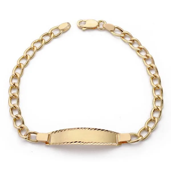 18K PULSERA ESCLAVA ORO AMARILLO COMUNION BARBADA 18.5CM