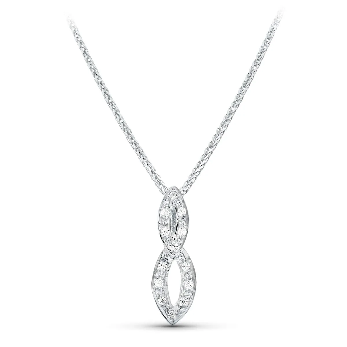 18K GARGANTILLA ORO BLANCO 45CM JUEGO NOVIA MOTIVO 20X9 MM CIRCONITAS