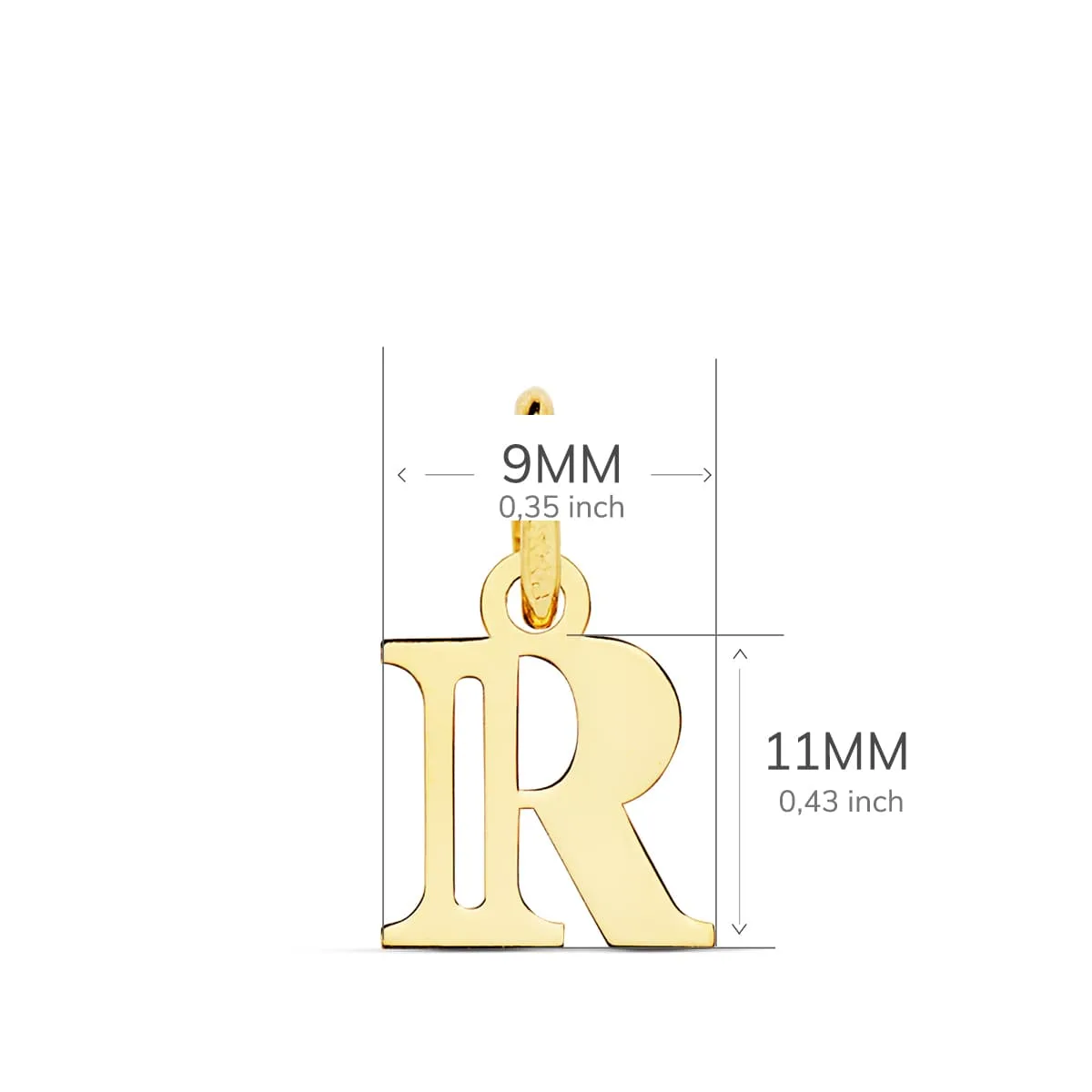18K COLGANTE ORO AMARILLO LETRA " R " 11X9 MM — vista 2