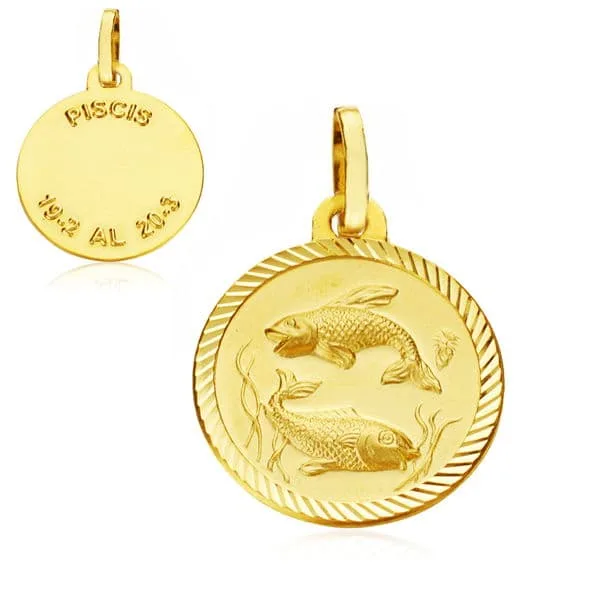 18K HOROSCOPO ORO AMARILLO PISCIS 20 MM