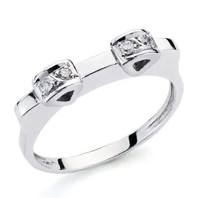 18K SORTIJA ORO BLANCO DIAMANTES TALLA BRILLANTE 0.10  QTS.