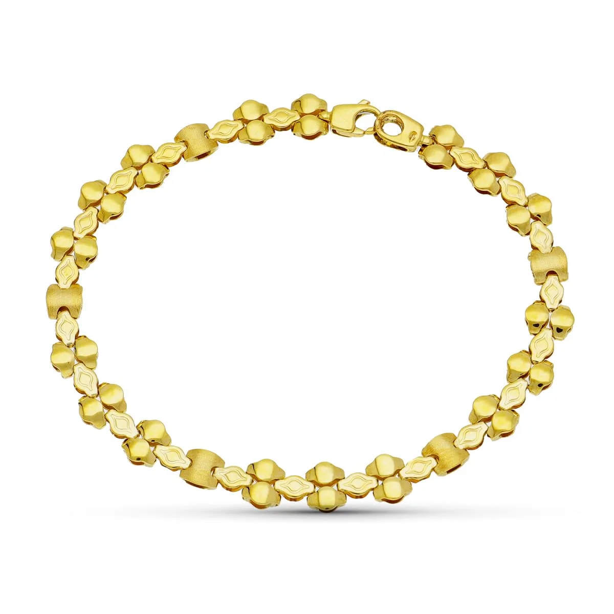 18K PULSERA ORO AMARILLO MATE Y BRIILO